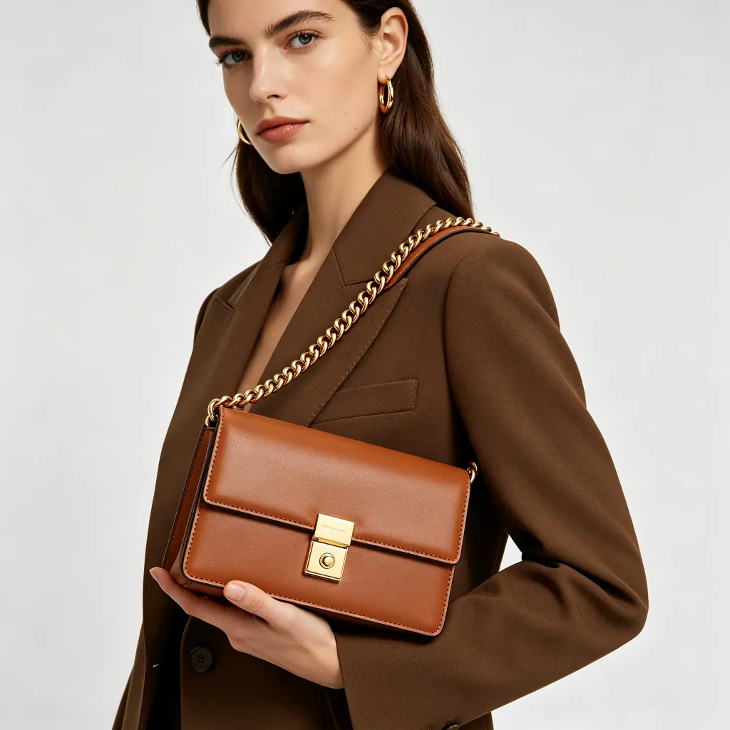 Brown Leather Shoulder Bag