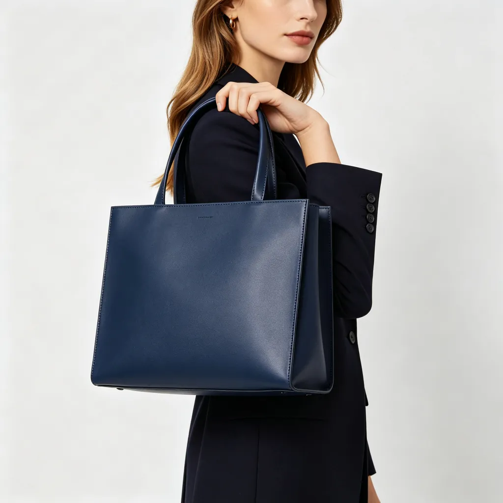 Deep Blue Leather Bag
