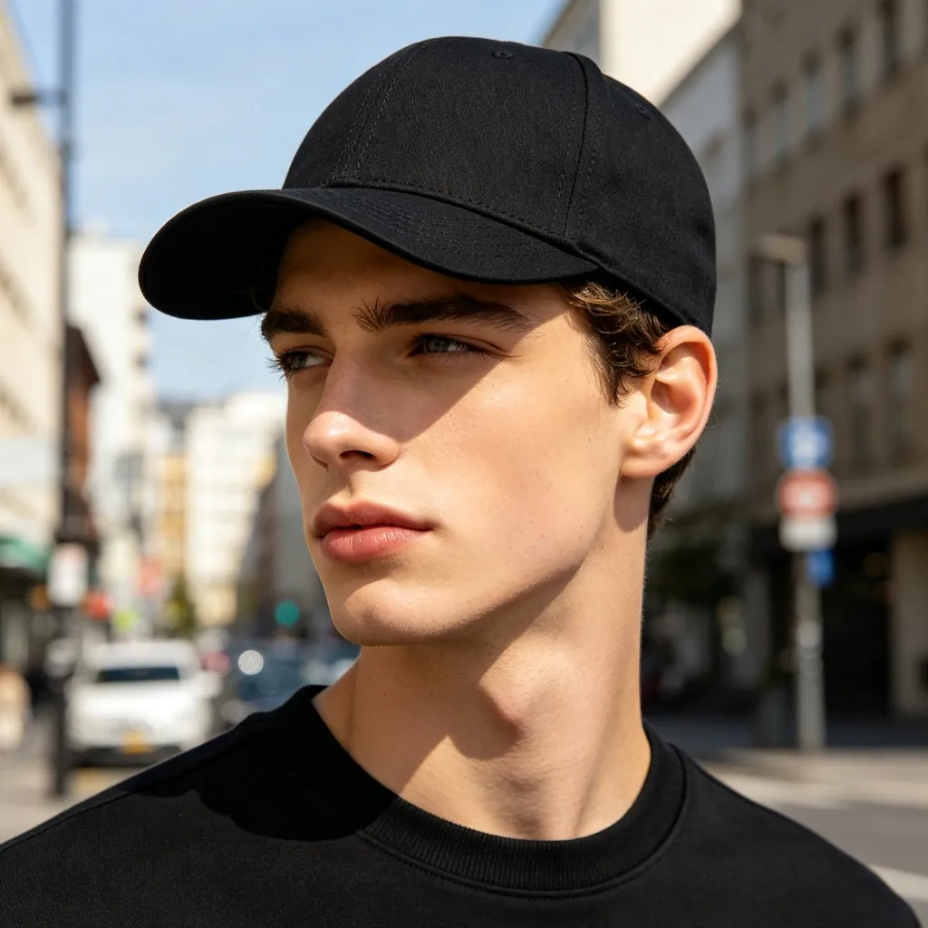 Black Cotton Baseball Cap