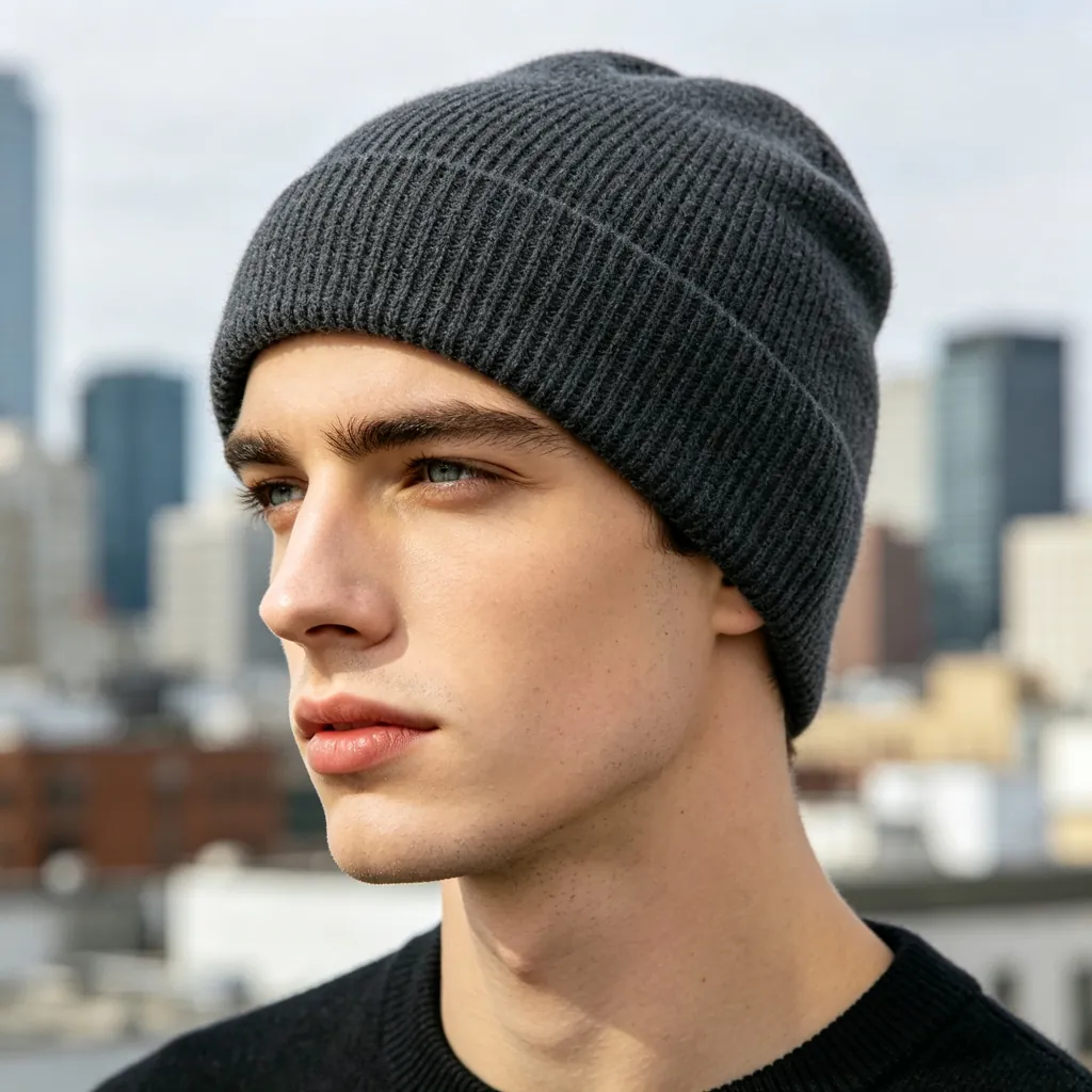 Dark Gray Knit Beanie