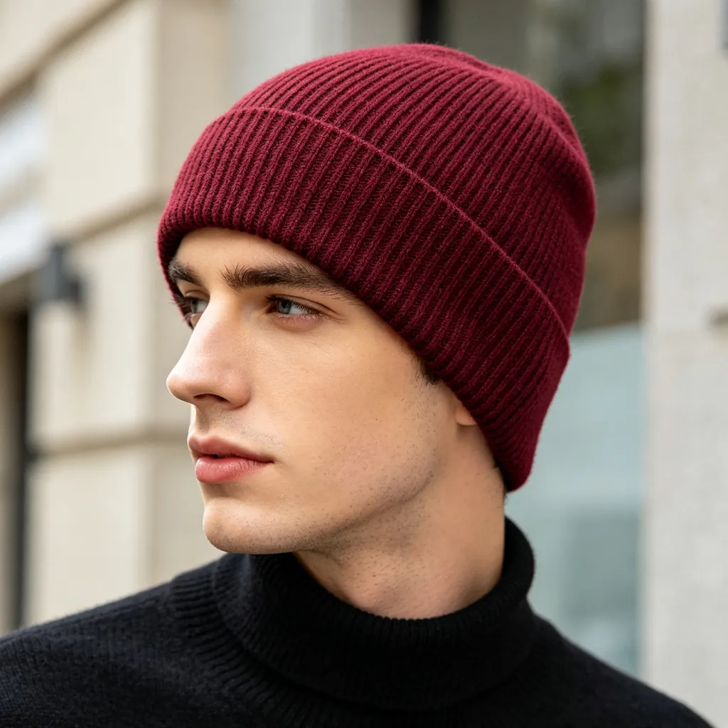 Burgundy Knit Beanie