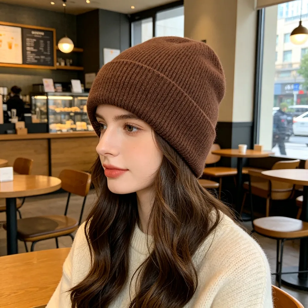 Coffee Brown Knit Beanie