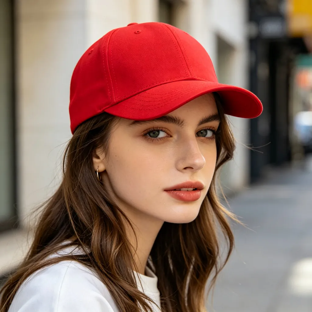 Red Cotton Baseball Cap