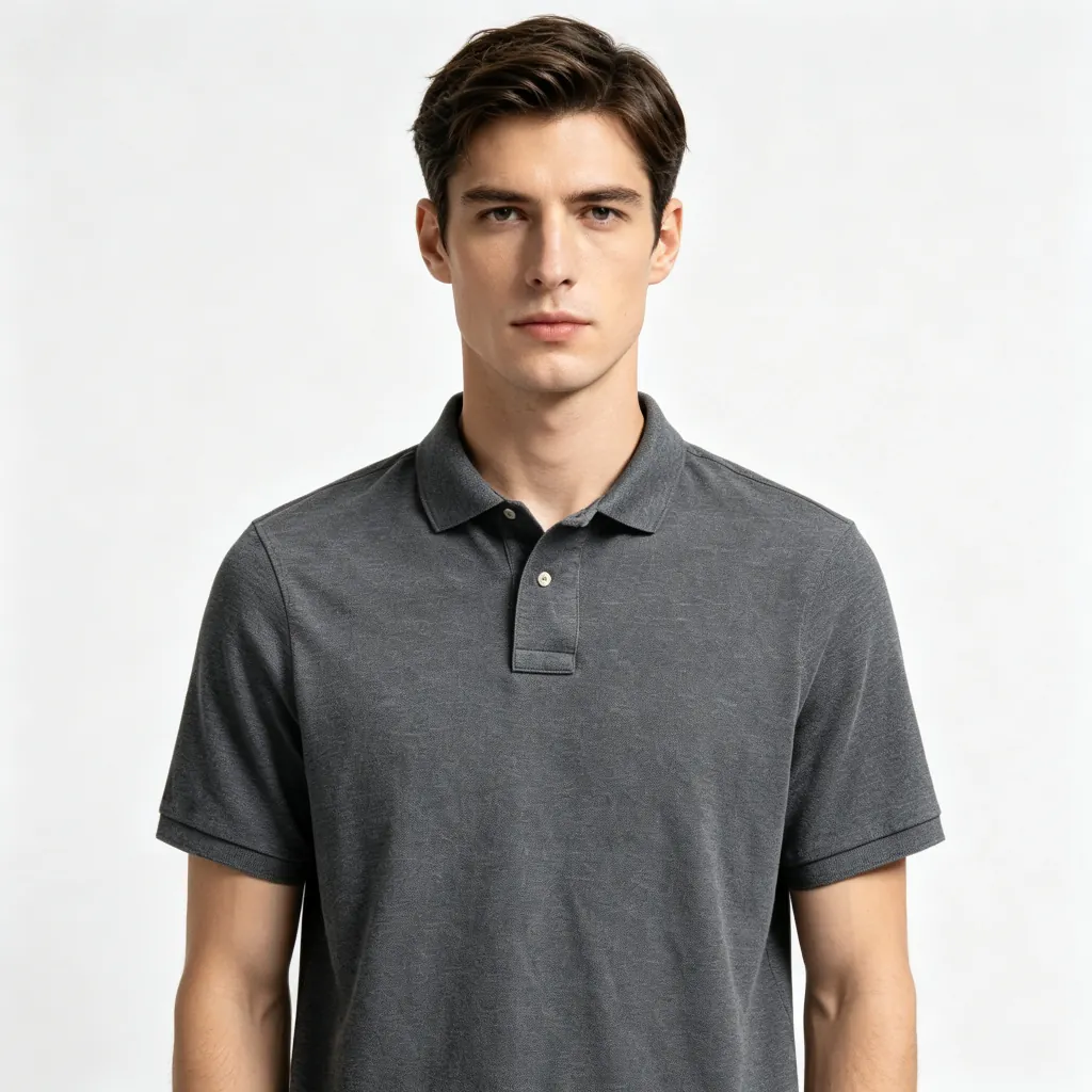 Dark Heather Gray Collared Polo Shirt