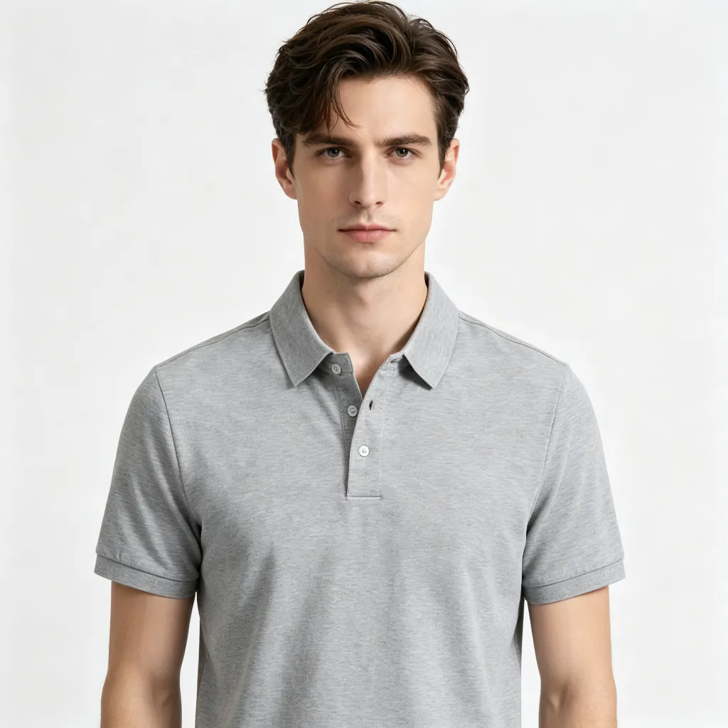 Light Heather Gray Collared Polo Shirt