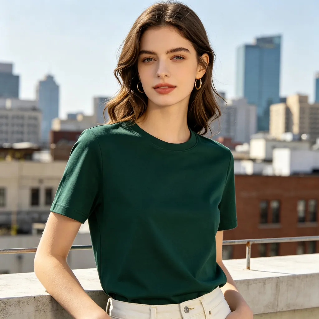 Forest Green Cotton Crew-Neck T-Shirt