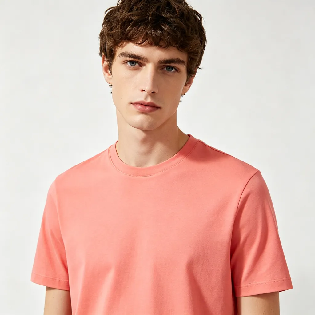 Coral Pink Crew-Neck T-Shirt