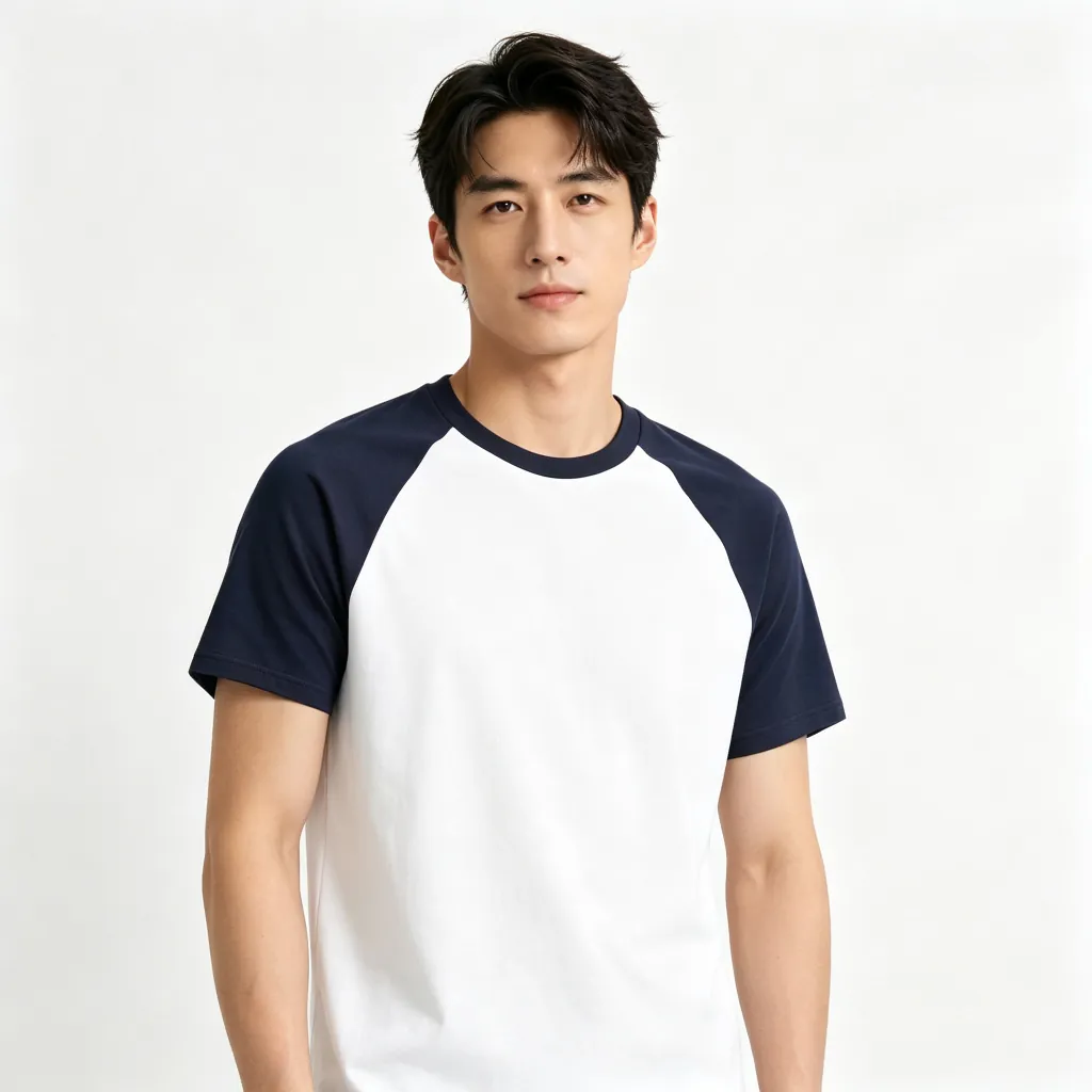 Navy Raglan Crew-Neck T-Shirt