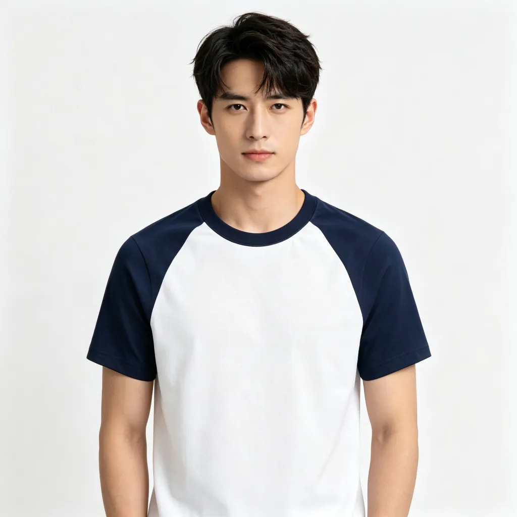 Navy Deer-Emblem Raglan T-Shirt