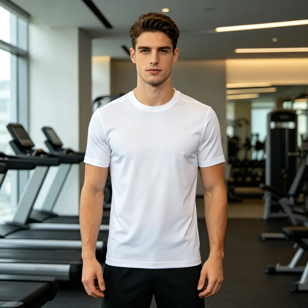 White Crew Neck Short Sleeve Athletic T-Shirt