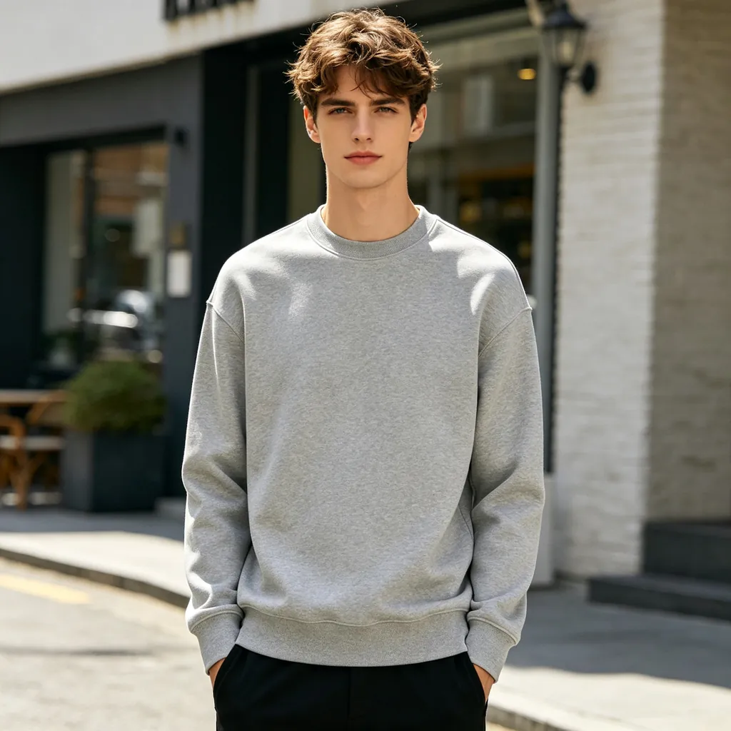 Light Gray Minimalist Crewneck Sweatshirt