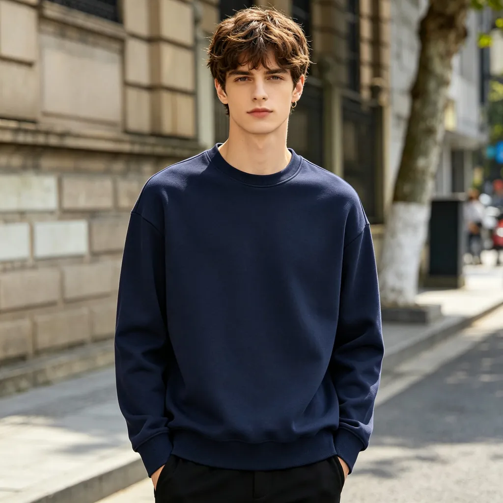 Navy Crew-Neck Sweatshirt