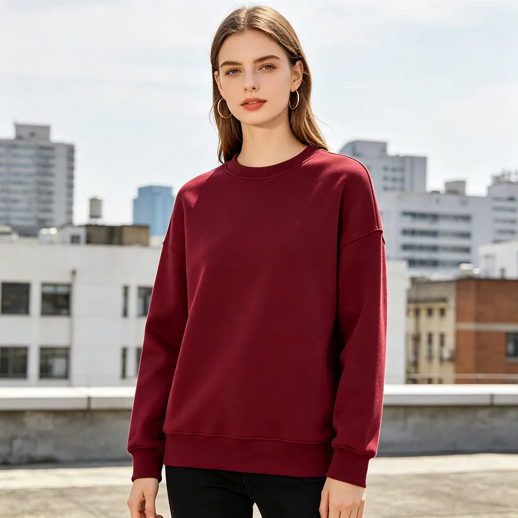 Burgundy Crew-Neck Sweatshirt