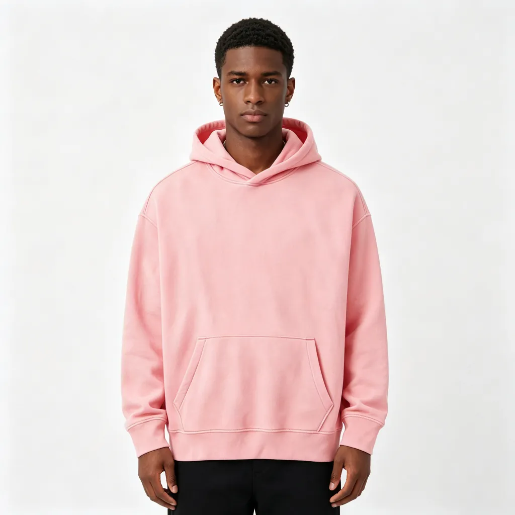 Pink Drop-Shoulder Hoodie