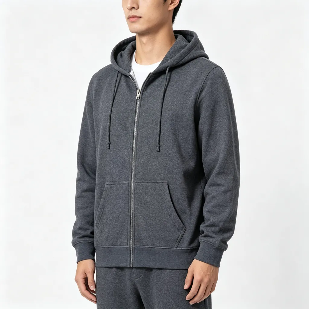 Dark Heather Gray Zip Hoodie