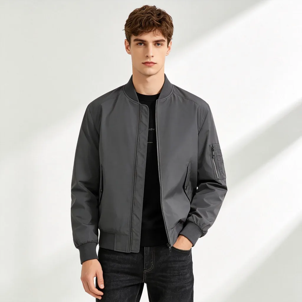 Dark Gray Bomber Jacket