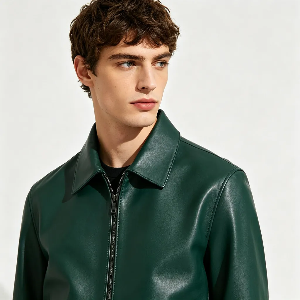 Forest Green Leather Jacket