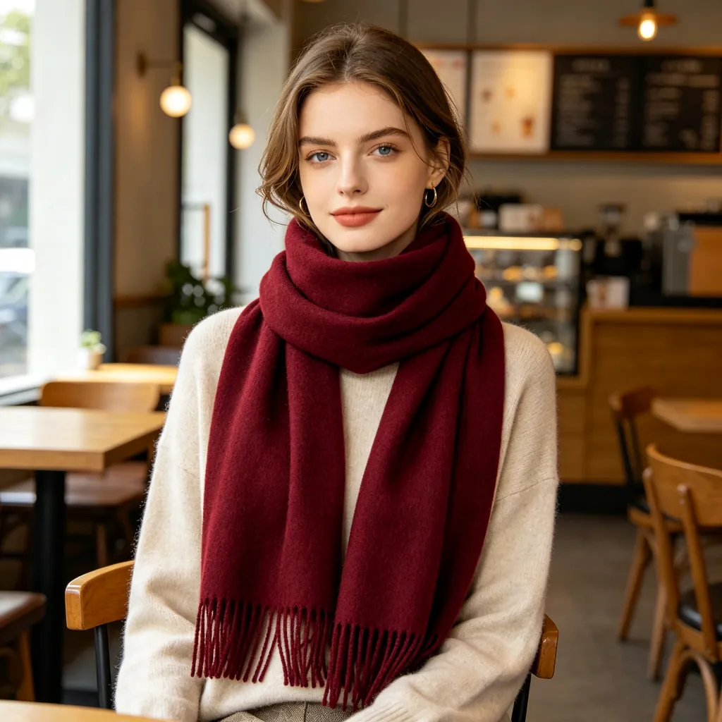 Burgundy Crew-Neck Knit Sweater