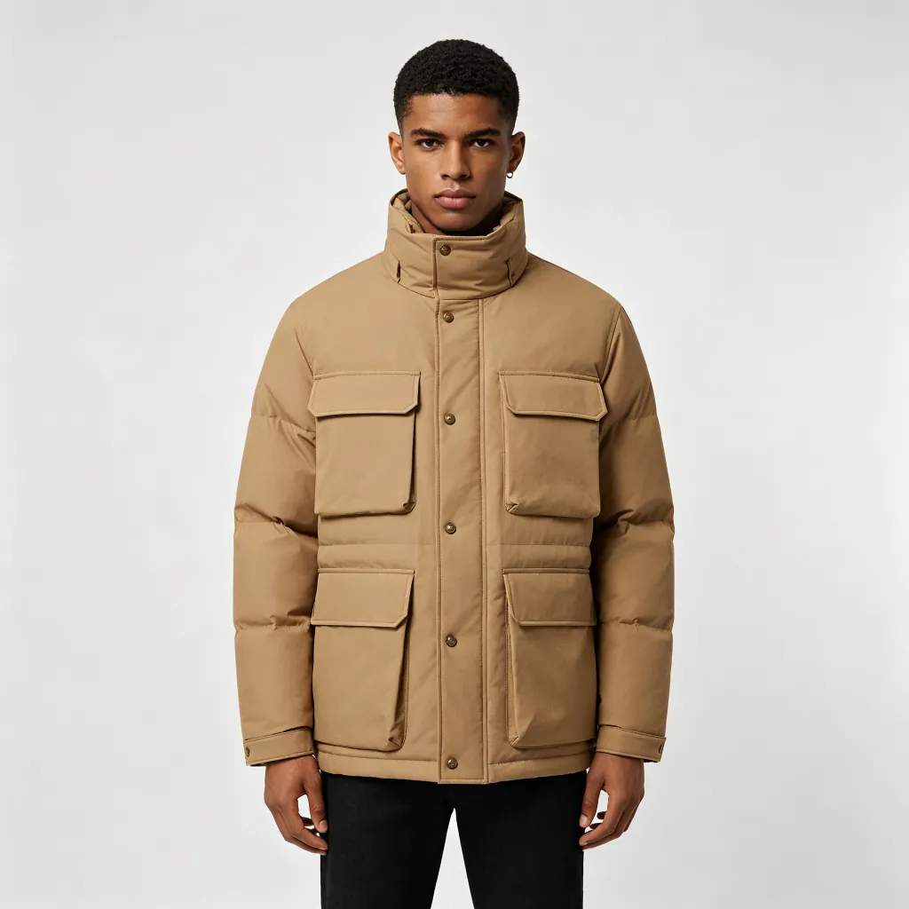 Khaki Utility Down Jacket