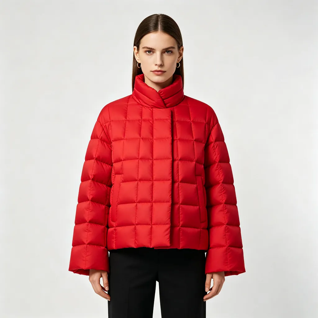 Red Stand-Collar Down Jacket