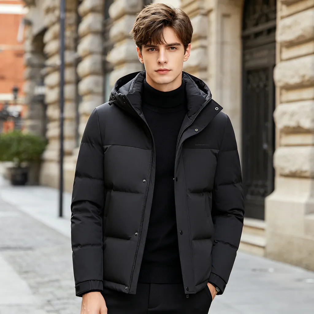 Black Panelled Down Jacket