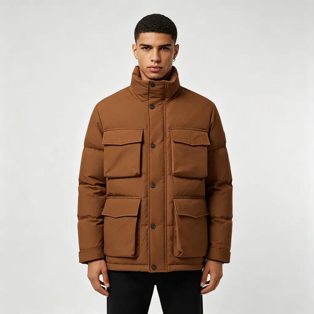 Brown Utility Down Jacket