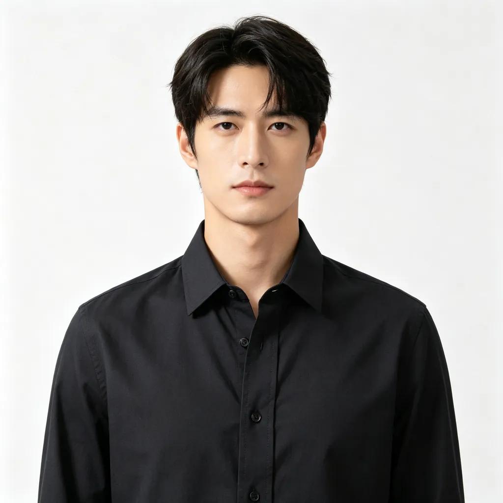 Black Formal Long-Sleeve Shirt