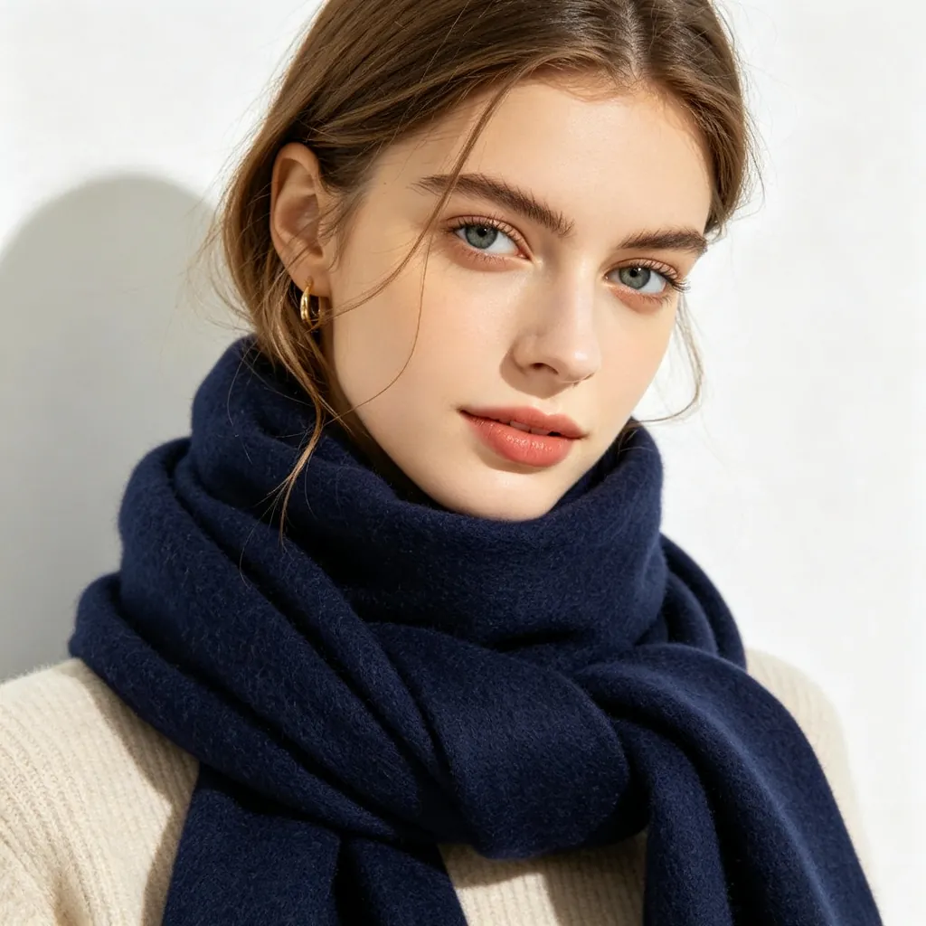Deep Blue Cashmere Scarf