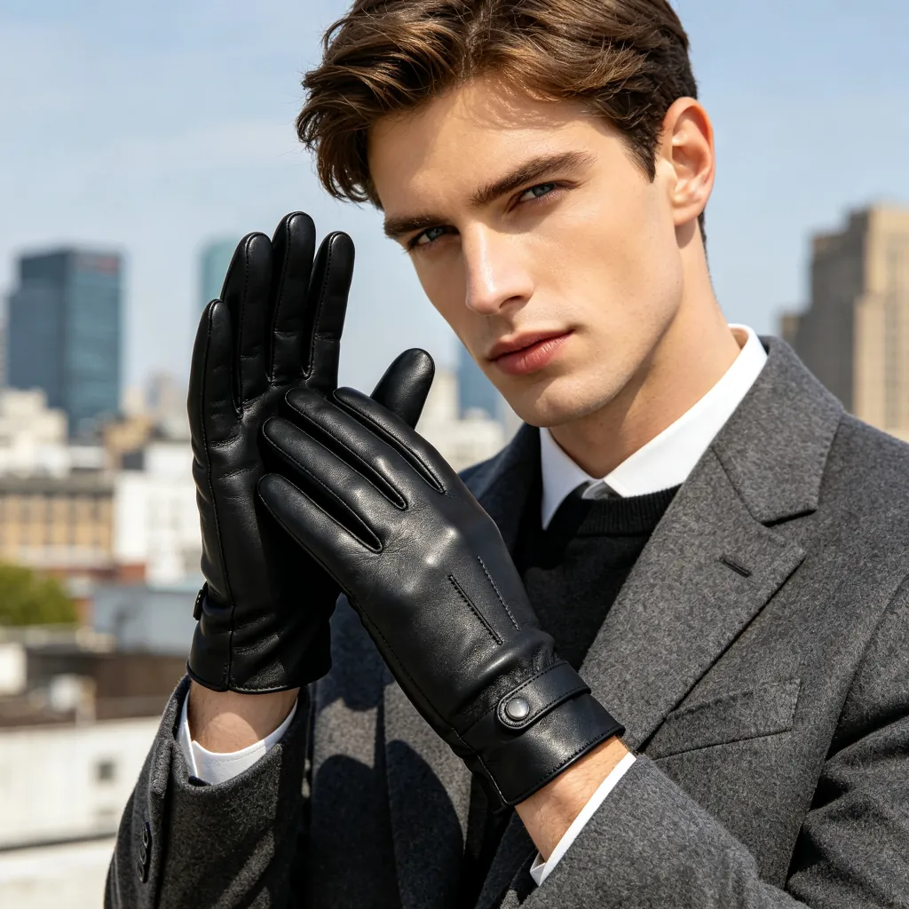 Black Leather Gloves