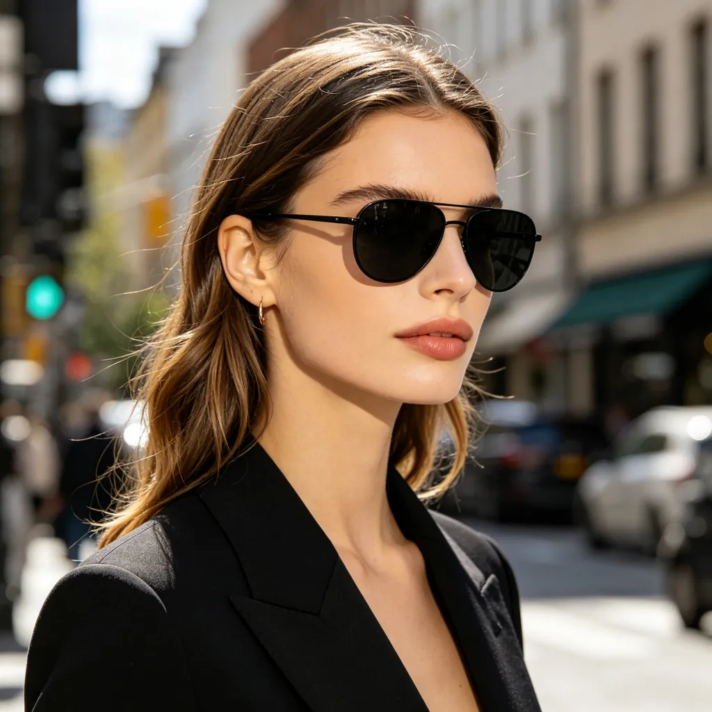 Black Classic Aviator Sunglasses