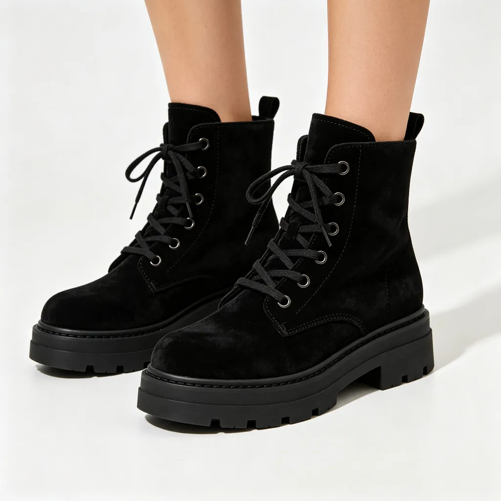 Black High-Top Outdoor Boots