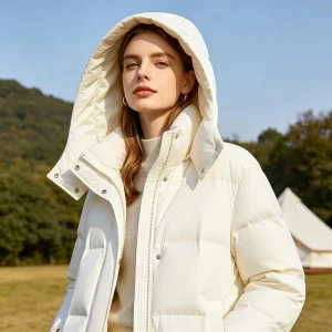 White Hooded Down Jacket