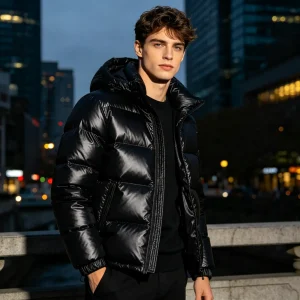 Black Glossy Down Jacket