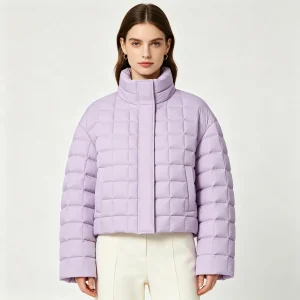 Purple Cropped Down Jacket