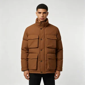 Brown Utility Down Jacket