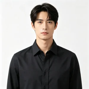 Black Formal Long-Sleeve Shirt