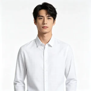 White Subtle Check Long-Sleeve Shirt