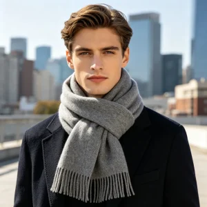 Gray Cashmere Scarf