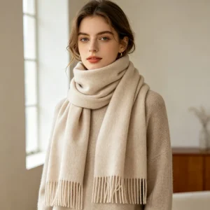 Beige Cashmere Scarf