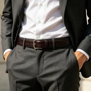 Dark Brown Leather Belt