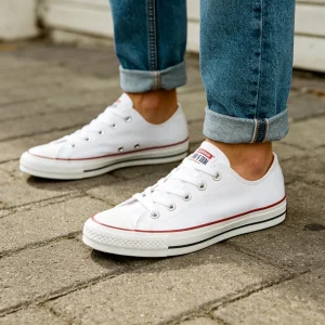 White Low Top Canvas Sneakers