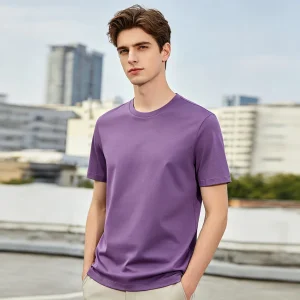 Purple Cotton Crew-Neck T-Shirt