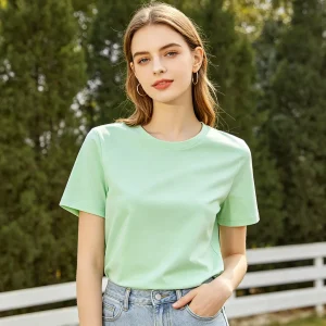 Mint Green Cotton Crew-Neck T-Shirt