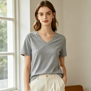 Gray V-Neck T-Shirt