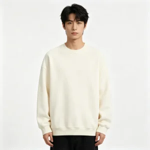 Ivory Drop-Shoulder Crew-Neck Sweatshirt