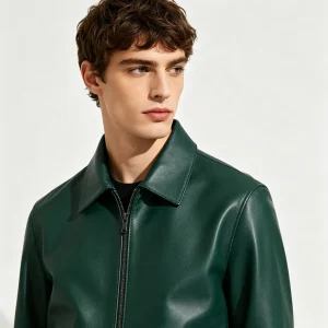 Forest Green Leather Jacket
